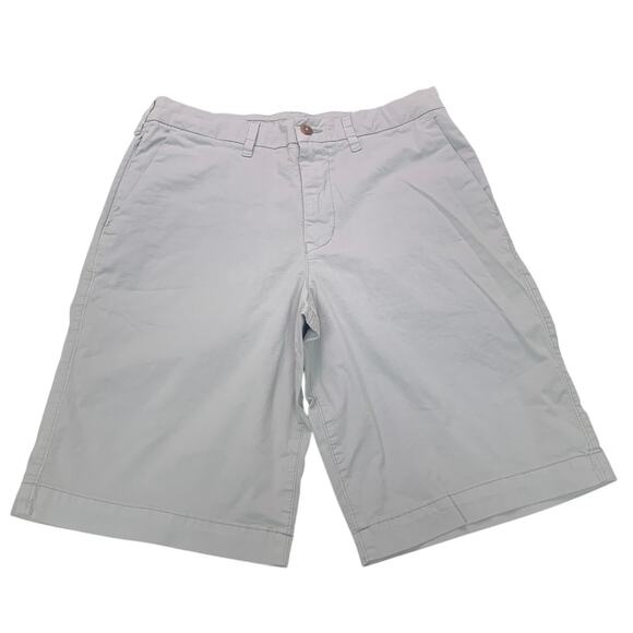 NWT New American Eagle Mens Size 32 Flex Below The Knee Light Gray Khaki Shorts - Picture 2 of 7